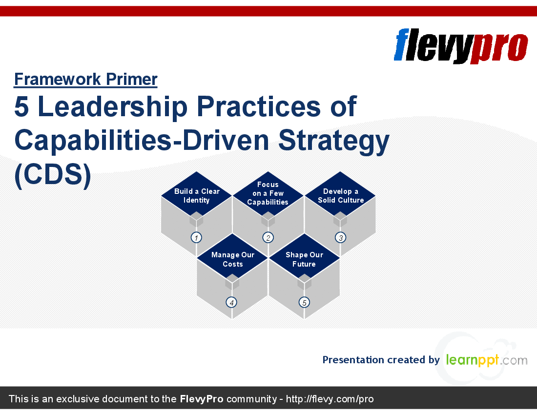 5 Leadership Practices of Capabilities-Driven Strategy (CDR) (25-slide PPT PowerPoint presentation (PPT)) Preview Image