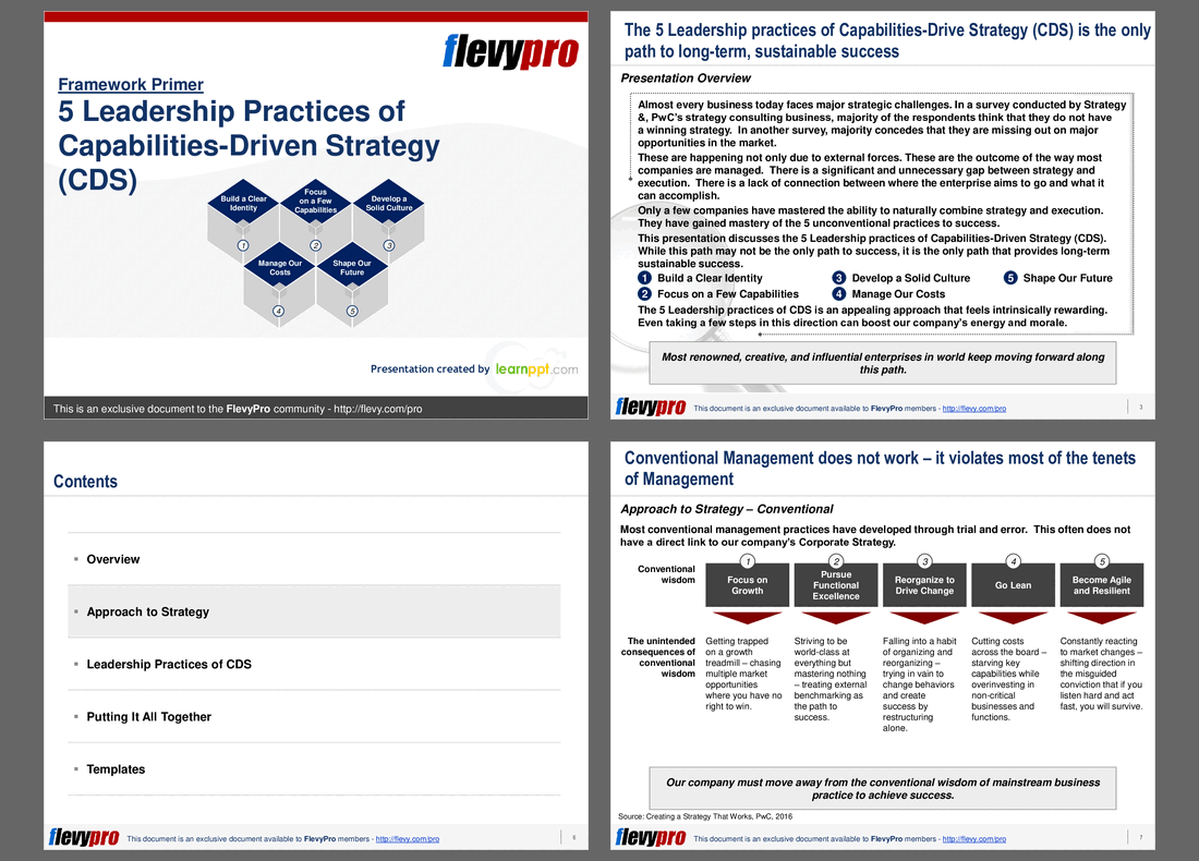 5 Leadership Practices of Capabilities-Driven Strategy (CDR) (25-slide PPT PowerPoint presentation (PPT)) Preview Image