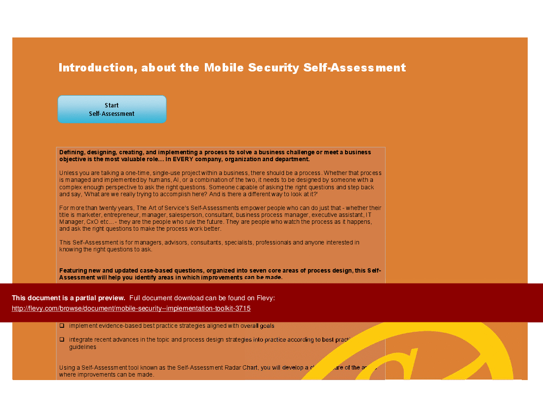 This is a partial preview of Mobile Security - Implementation Toolkit. 