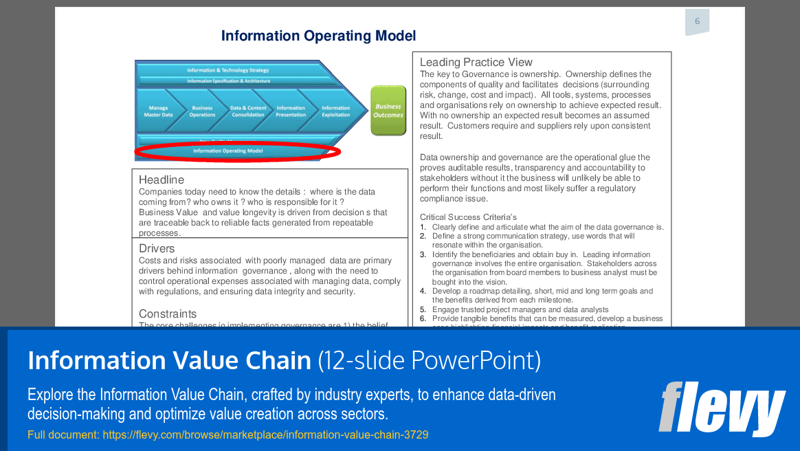 Information Value Chain (12-slide PPT PowerPoint presentation (PPTX)) Preview Image