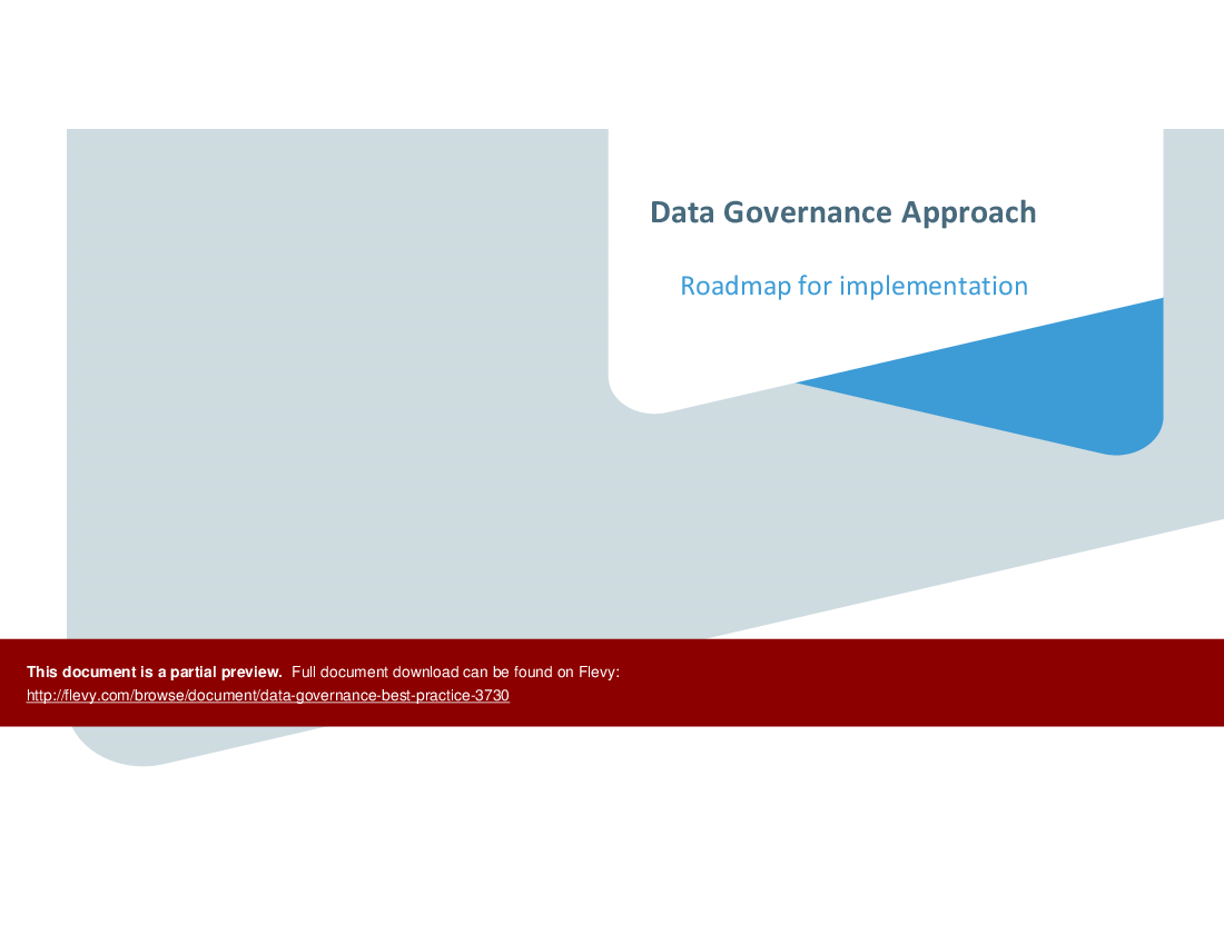 Data Governance Best Practice (21-slide PPT PowerPoint presentation (PPTX)) Preview Image
