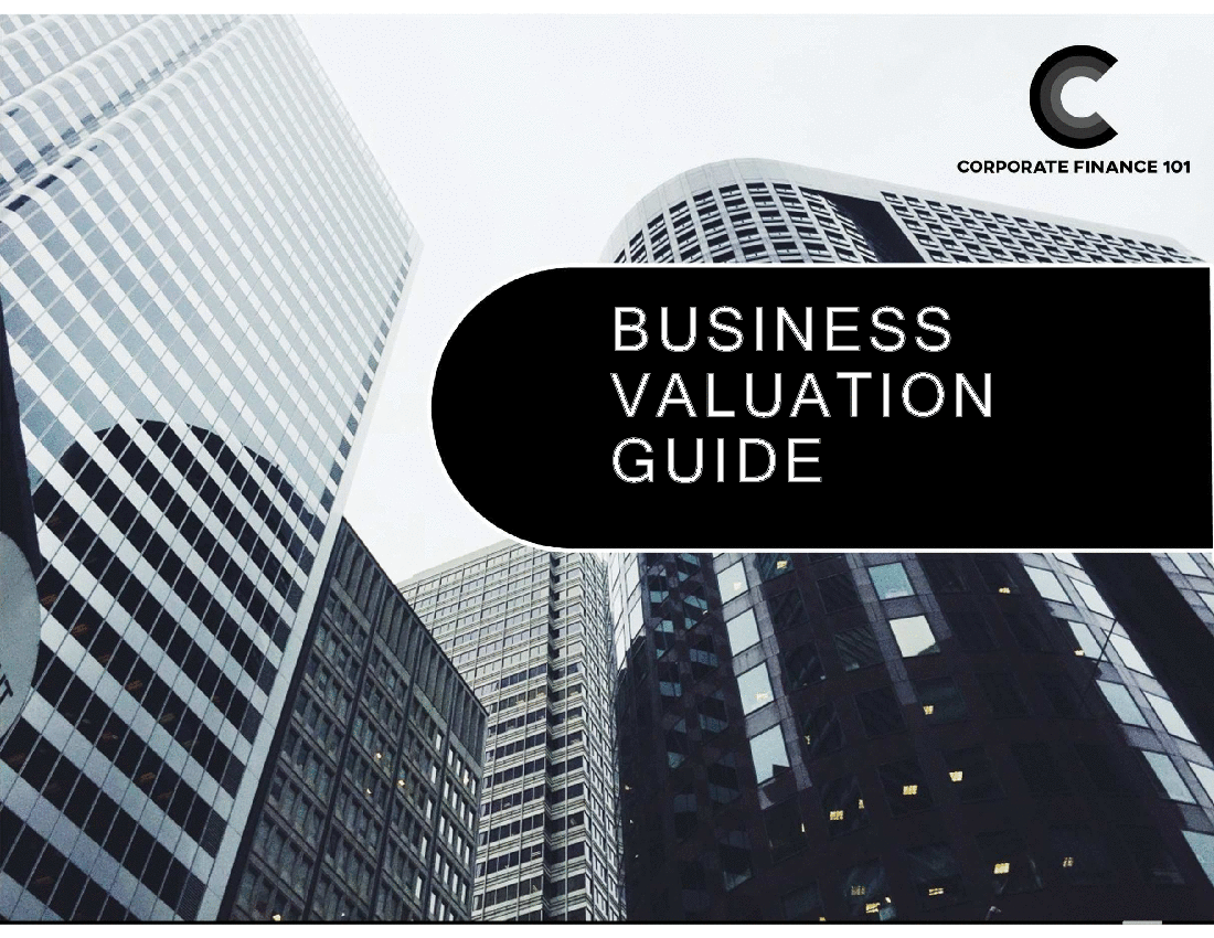 This is a partial preview of Business Valuation Training Guide (62-slide PowerPoint presentation (PPTX)). Full document is 62 slides. 