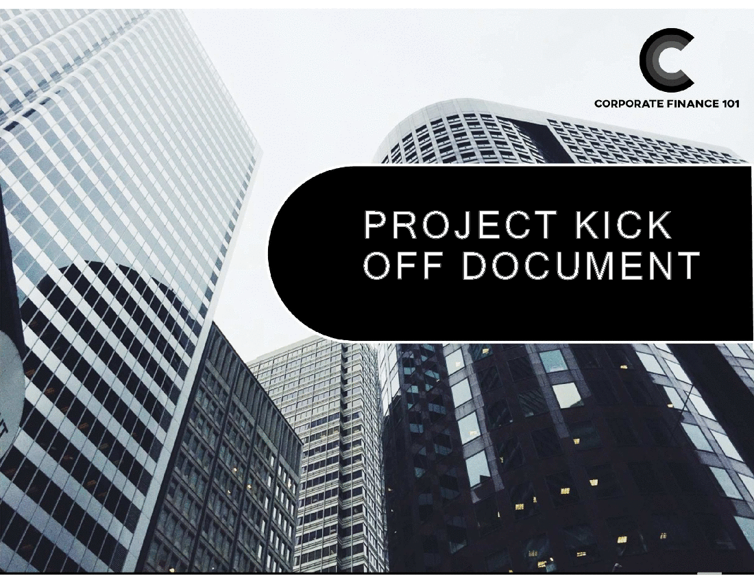 M&A Transaction / Project Kick Off Document Template