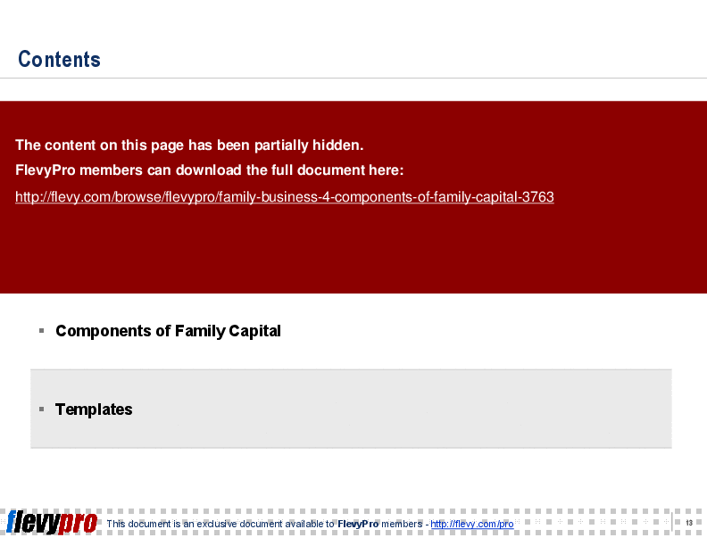Family Business: 4 Components of Family Capital (19-slide PowerPoint presentation (PPT)) Preview Image
