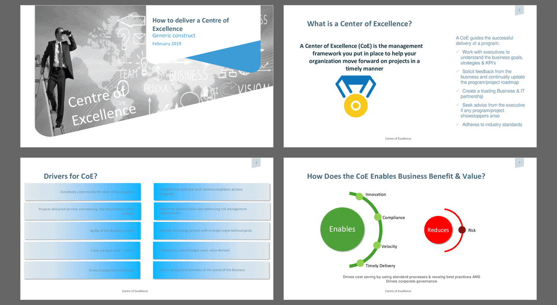 Center of Excellence (CoE) (60-slide PPT PowerPoint presentation (PPTX)) Preview Image