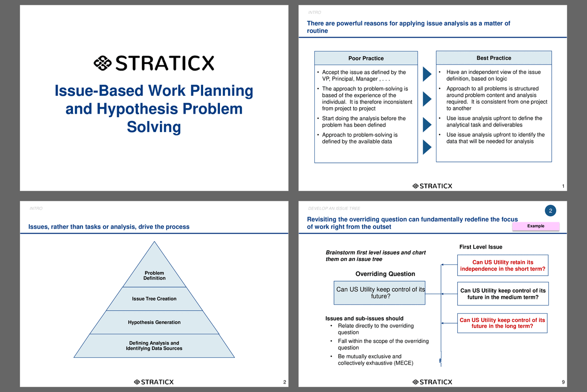 Issue-Based Work Planning and Hypothesis Problem Solving (25-slide PPT PowerPoint presentation (PPTX)) Preview Image