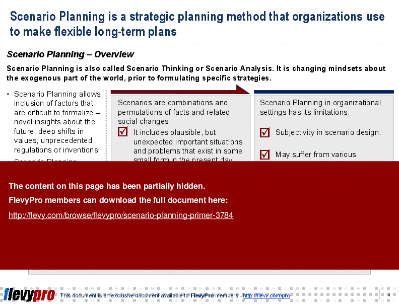 This is a partial preview of Scenario Planning Primer (27-slide PowerPoint presentation (PPT)). Full document is 27 slides. 