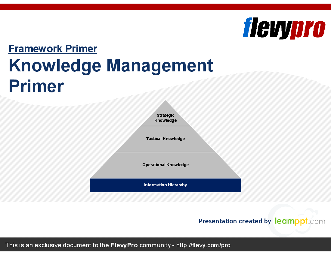 This is a partial preview of Knowledge Management Primer (26-slide PowerPoint presentation (PPT)). Full document is 26 slides. 