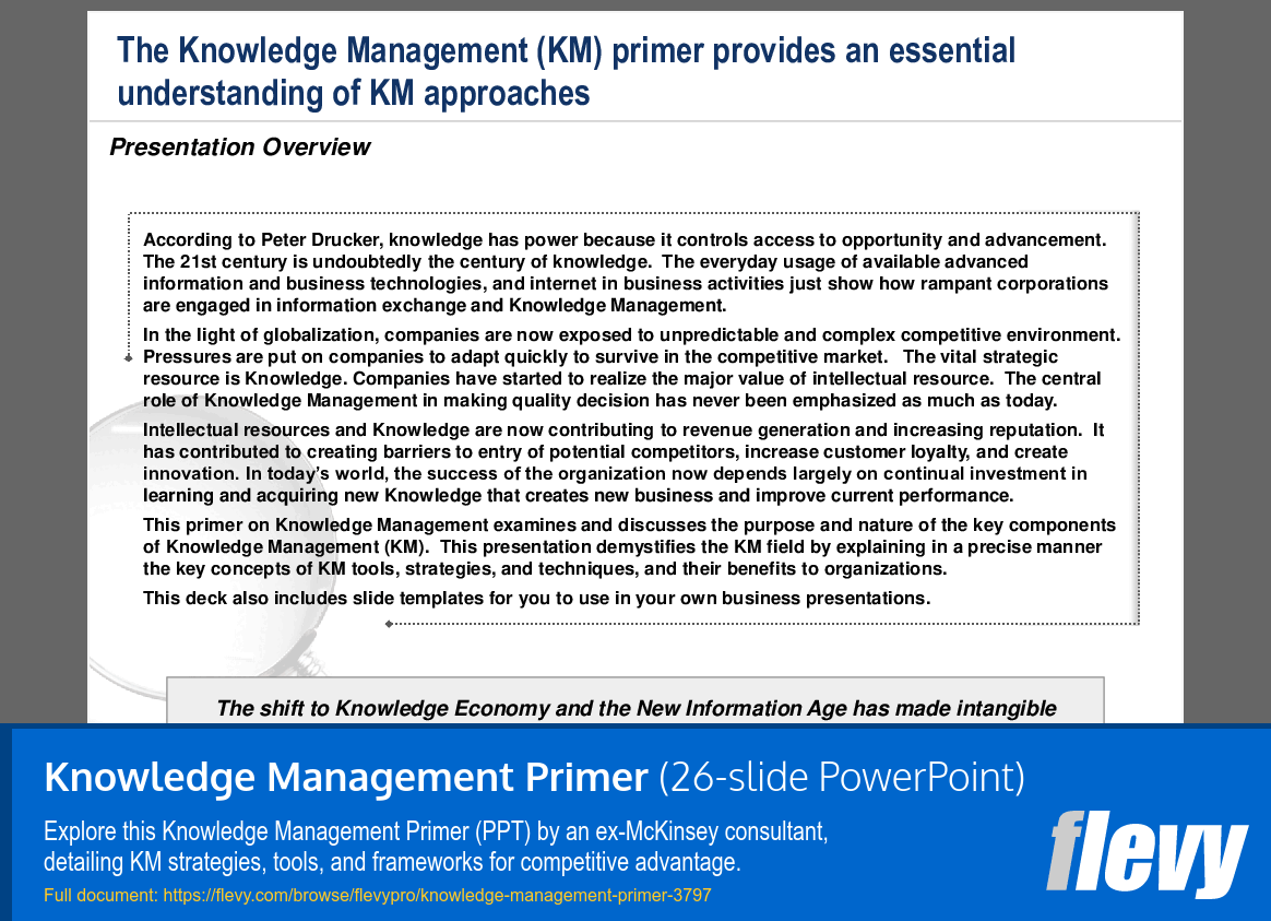 Knowledge Management Primer PPT