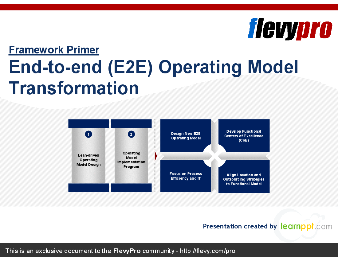 End-to-end (E2E) Operating Model Transformation (30-slide PPT PowerPoint presentation (PPTX)) Preview Image