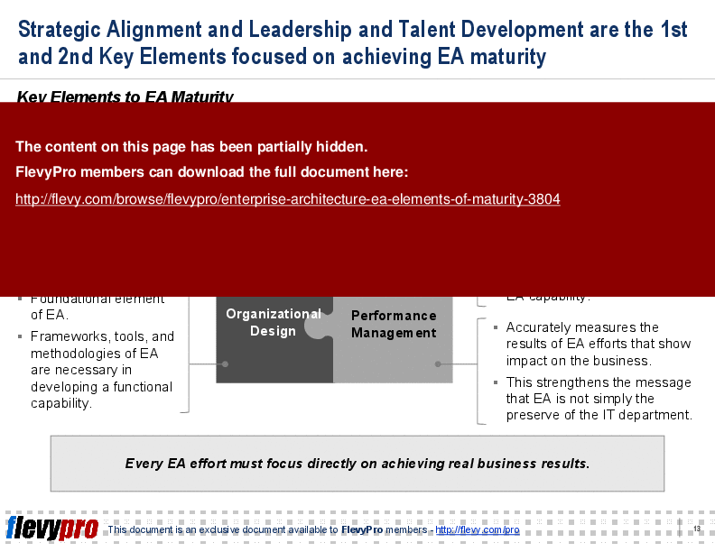 Enterprise Architecture (EA): Elements of Maturity (24-slide PowerPoint presentation (PPT)) Preview Image