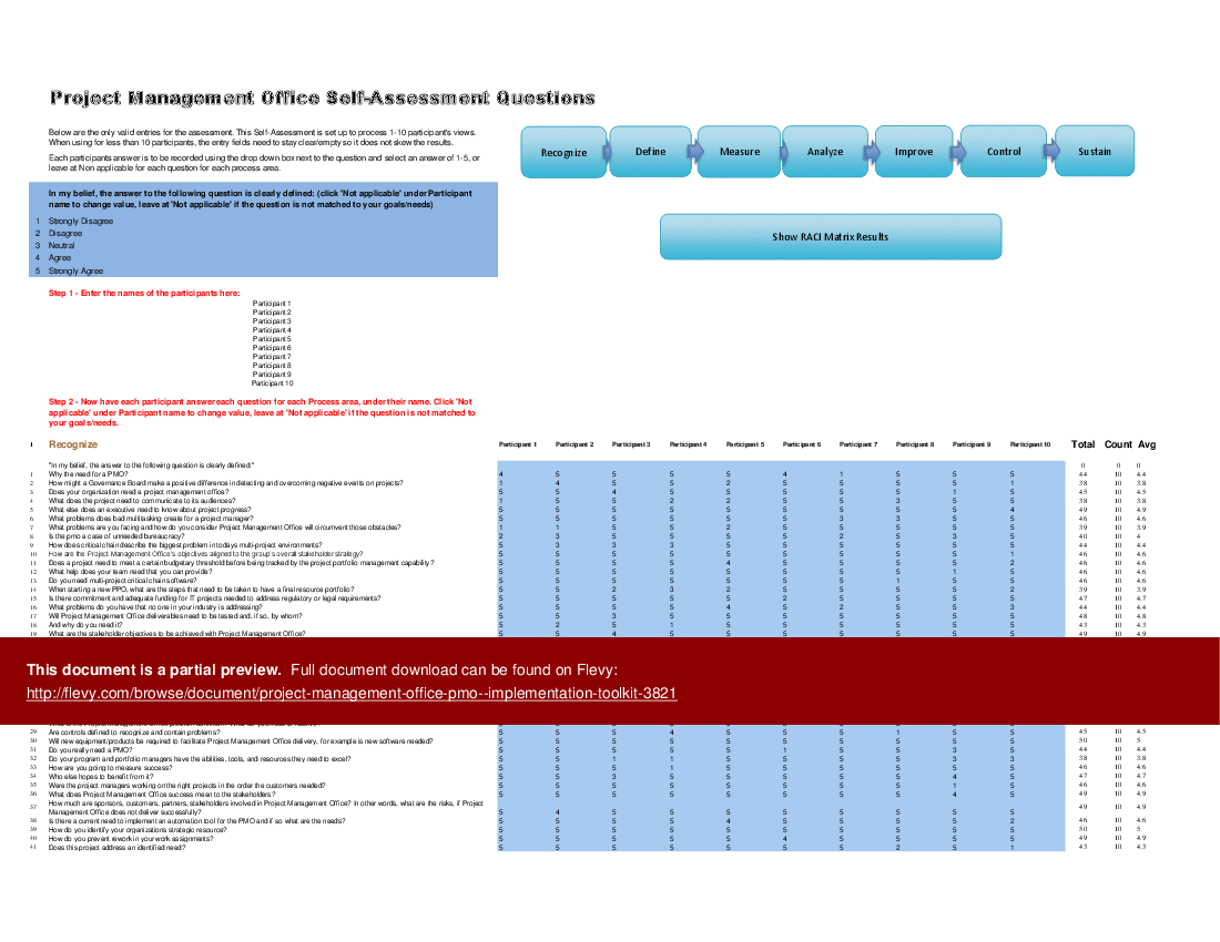 Project Management Office (PMO) - Implementation Toolkit (Excel template (XLSX)) Preview Image