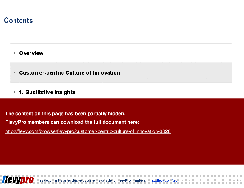 This is a partial preview of Customer-centric Culture of Innovation (25-slide PowerPoint presentation (PPT)). Full document is 25 slides. 