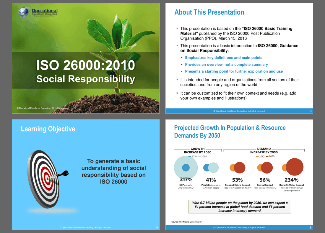 ISO 26000:2010 (Social Responsibility) Awareness Training (96-slide PPT PowerPoint presentation (PPTX)) Preview Image