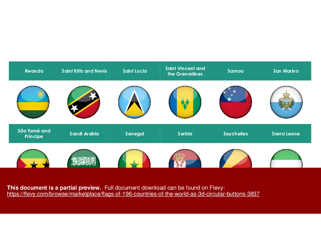 This is a partial preview of Flags of 196 Countries of the World as 3D Circular Buttons (17-slide PowerPoint presentation (PPTX)). Full document is 17 slides. 