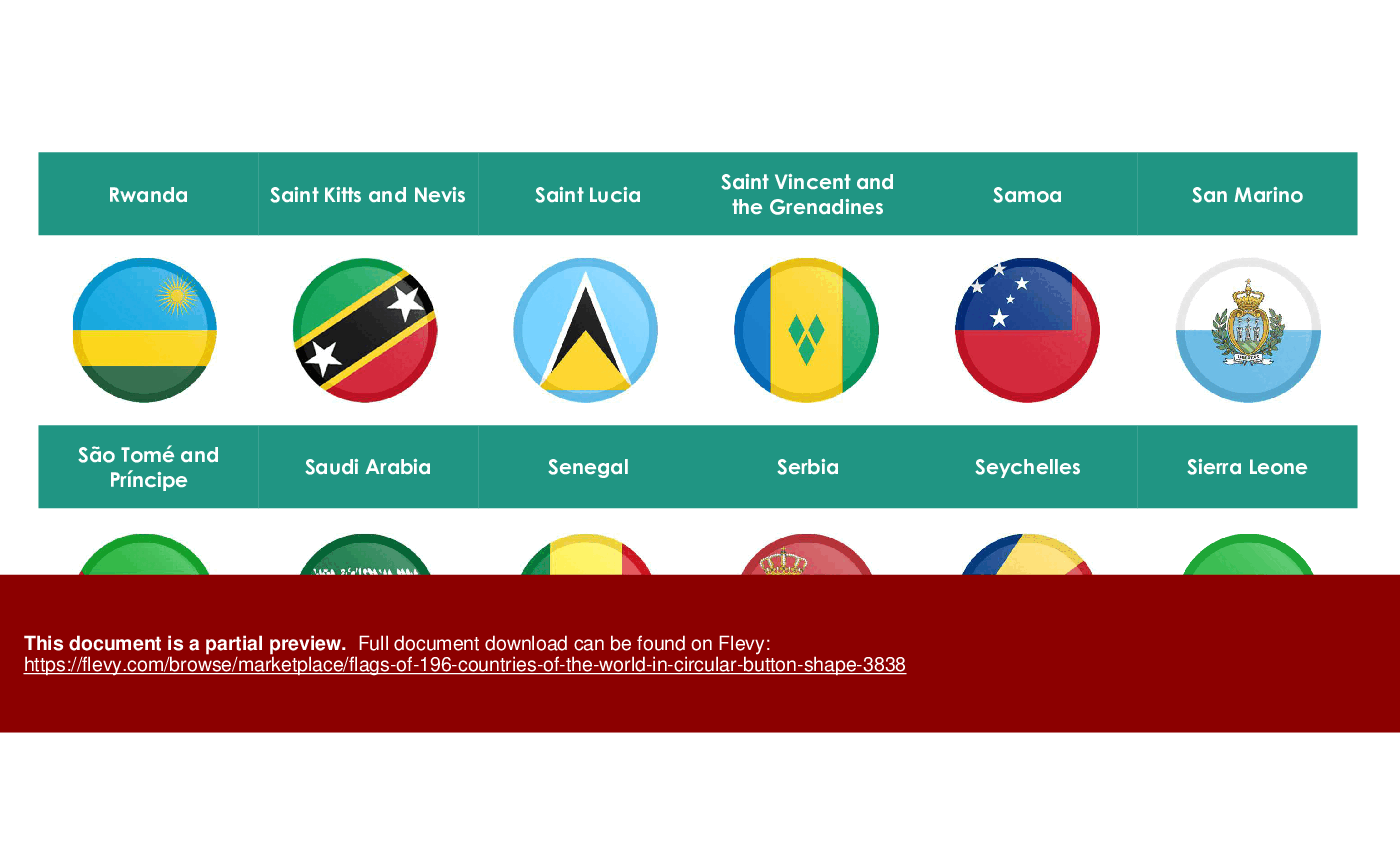 This is a partial preview of Flags of 196 Countries of the World in Circular Button Shape (17-slide PowerPoint presentation (PPTX)). Full document is 17 slides. 