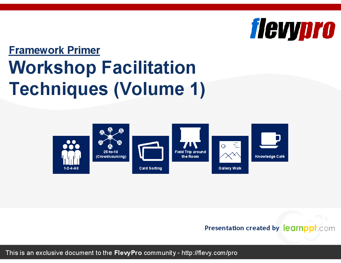 This is a partial preview of Workshop Facilitation Techniques (Volume 1) (28-slide PowerPoint presentation (PPT)). Full document is 28 slides. 