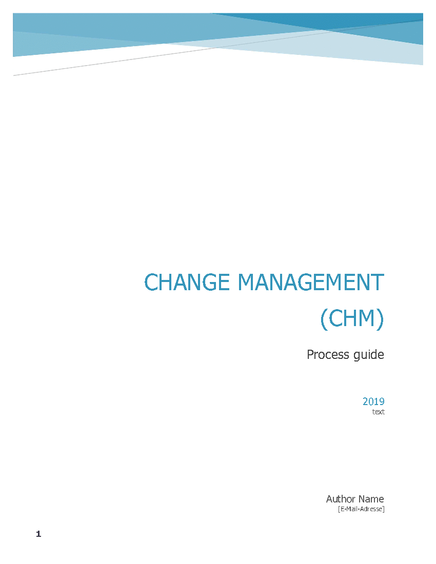 This is a partial preview of Change Management - Process Guide (ITSM, ISO 20000) (54-page Word document). Full document is 54 pages. 