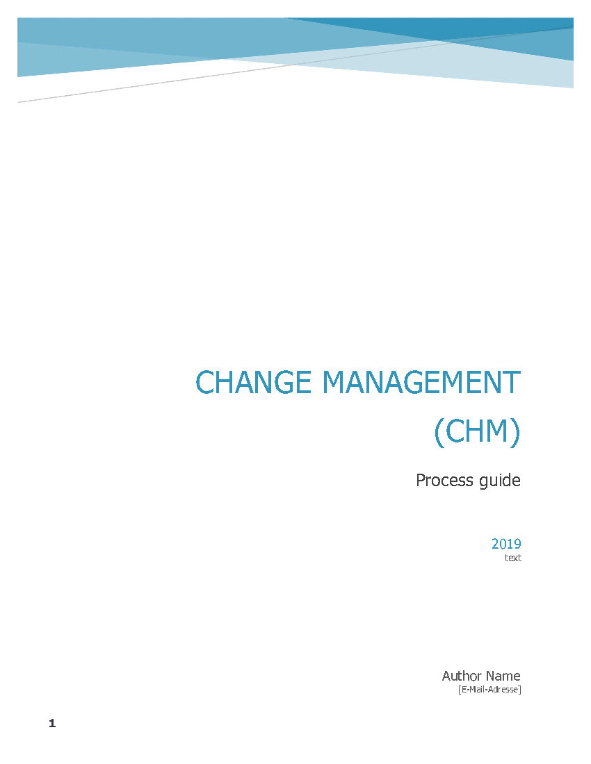Change Management - Process Guide (ITSM, ISO 20000) (54-page Word document) Preview Image
