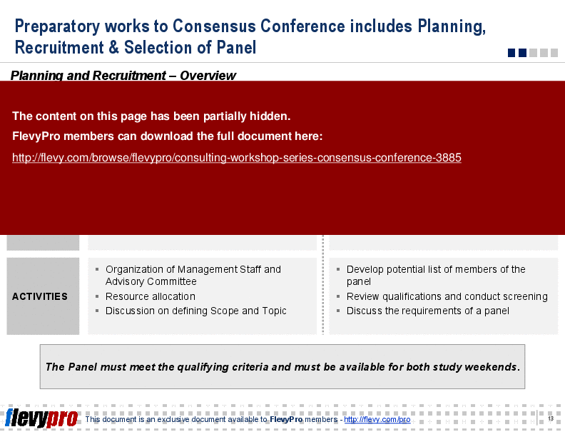 This is a partial preview of Consulting Workshop Series: Consensus Conference (32-slide PowerPoint presentation (PPT)). Full document is 32 slides. 