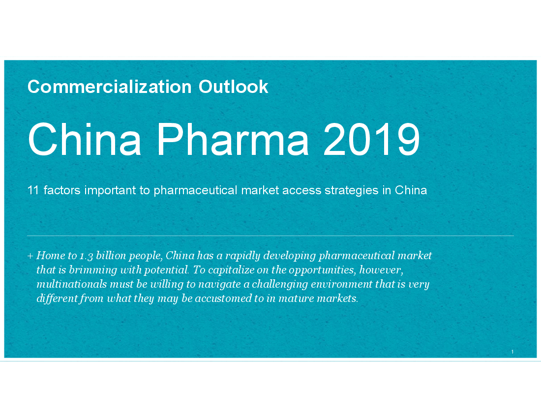 Pharma - China 2019 (11-slide PowerPoint presentation (PPTX)) Preview Image