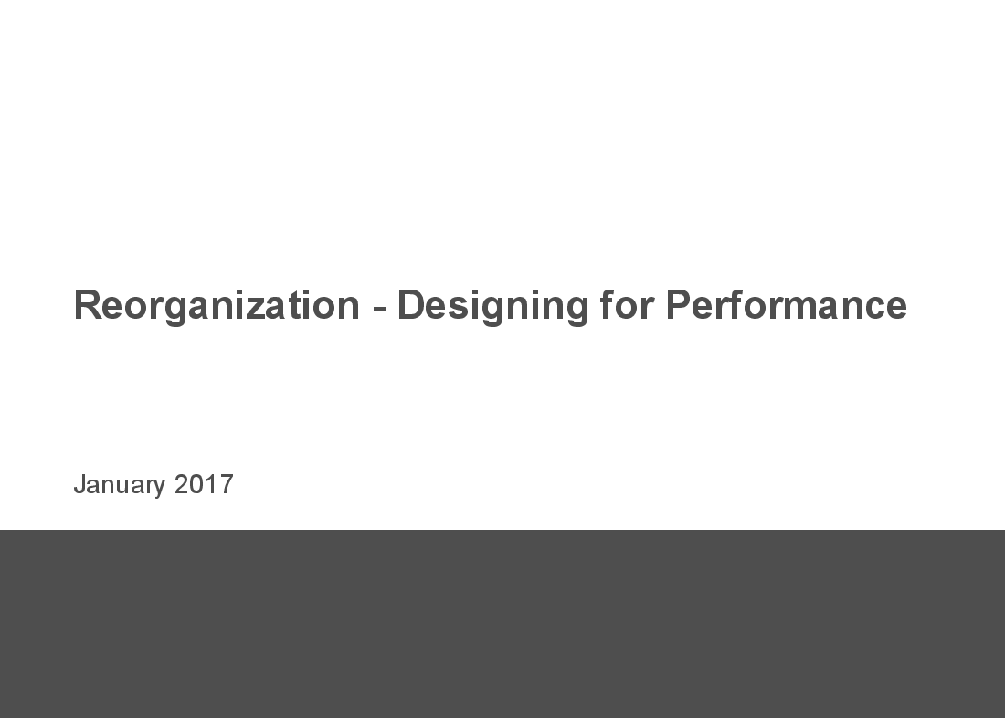 Organizational Design for High Performance