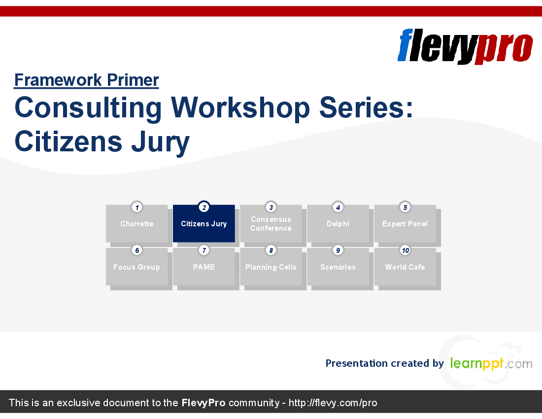 Consulting Workshop Series: Citizens Jury (29-slide PowerPoint presentation (PPT)) Preview Image
