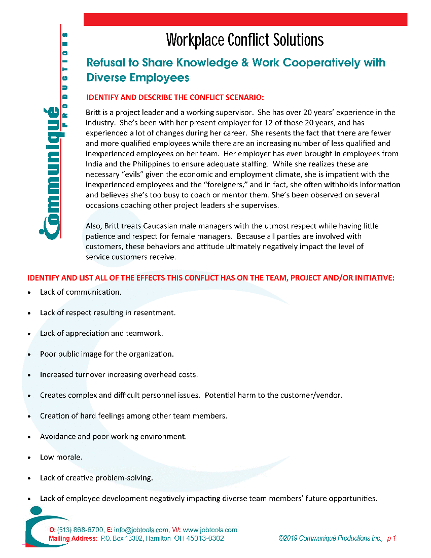 Resolving Workplace Conflicts: Employee Relations - Refusal to Work with Diverse Employees