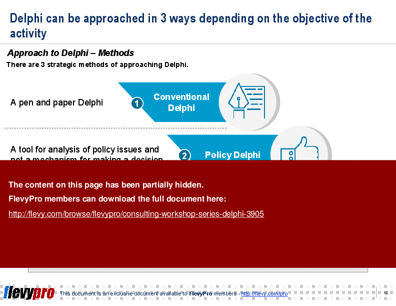 This is a partial preview of Consulting Workshop Series: Delphi (28-slide PowerPoint presentation (PPT)). Full document is 28 slides. 