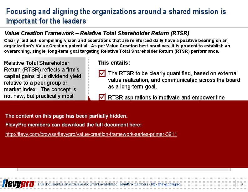 Value Creation Framework Series: Primer (28-slide PowerPoint presentation (PPT)) Preview Image