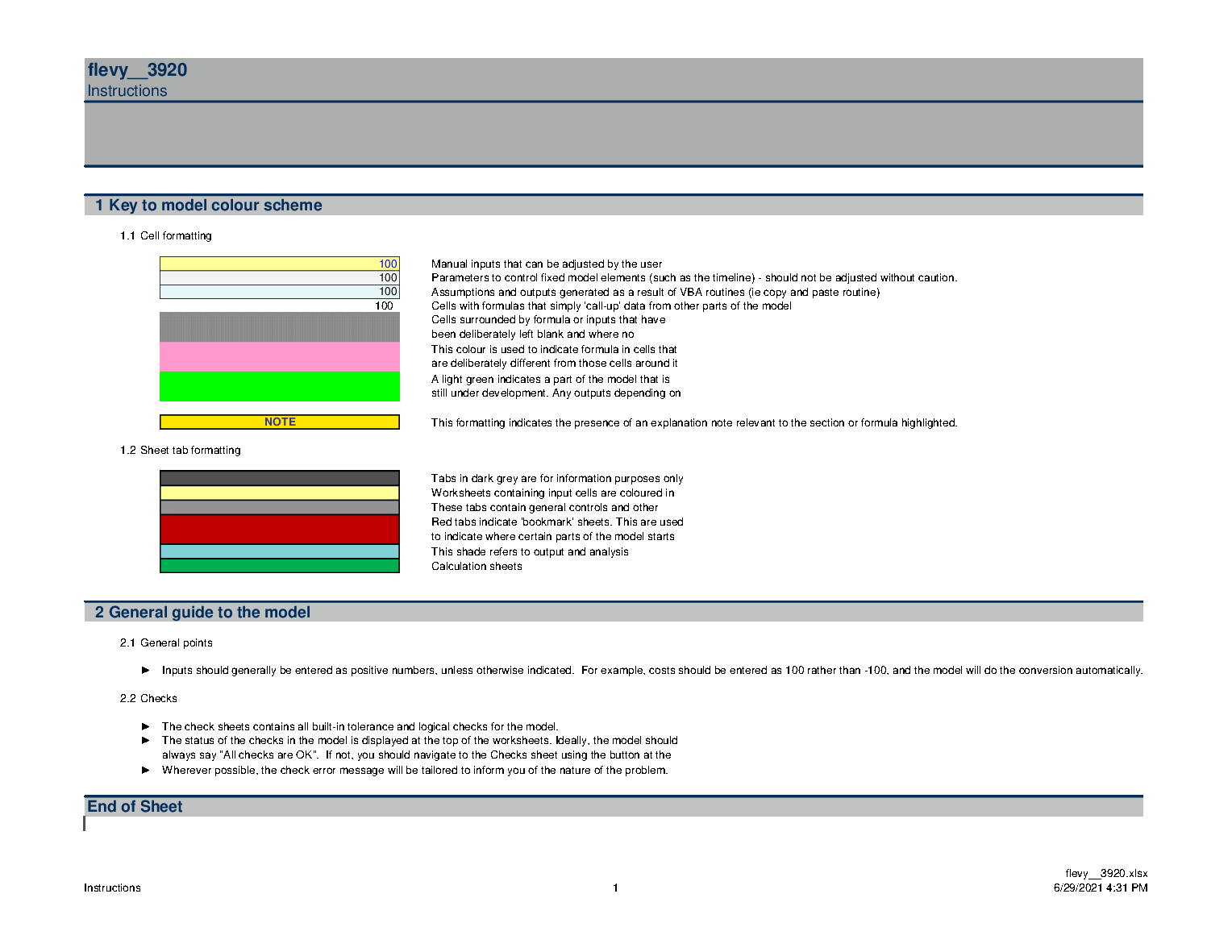 This is a partial preview of High Level Valuation Model Template. 