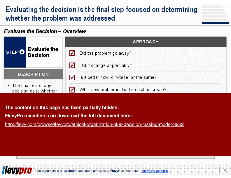 Ethical Organization: PLUS Decision Making Model (24-slide PPT PowerPoint presentation (PPT)) Preview Image