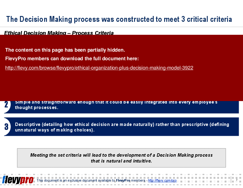 This is a partial preview of Ethical Organization: PLUS Decision Making Model (24-slide PowerPoint presentation (PPT)). Full document is 24 slides. 