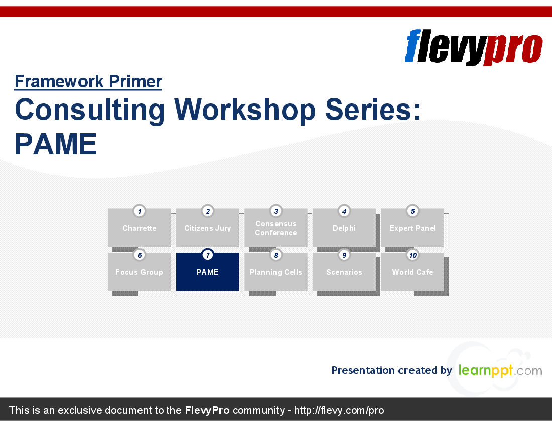 Consulting Workshop Series: PAME (33-slide PowerPoint presentation (PPT)) Preview Image