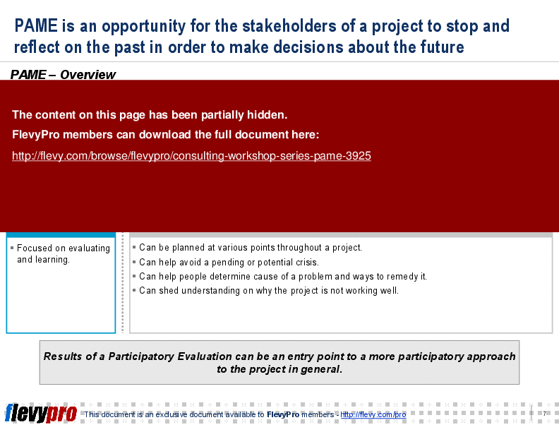 This is a partial preview of Consulting Workshop Series: PAME (33-slide PowerPoint presentation (PPT)). Full document is 33 slides. 