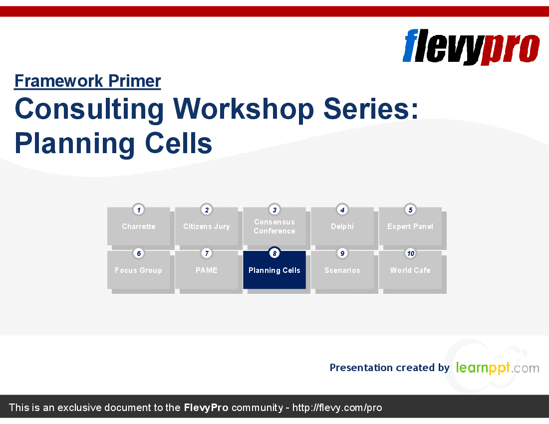 Consulting Workshop Series: Planning Cells (31-slide PowerPoint presentation (PPT)) Preview Image