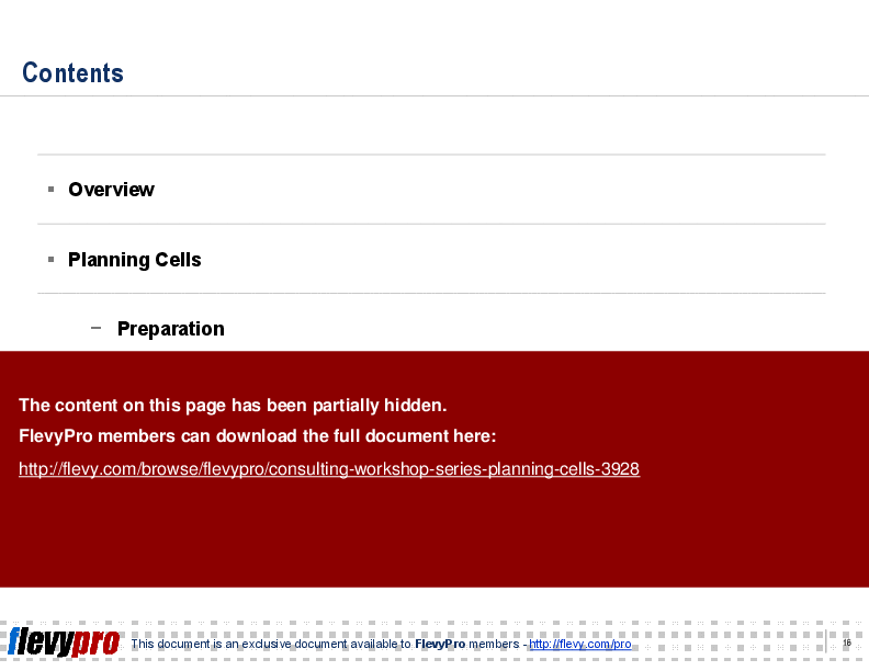 Consulting Workshop Series: Planning Cells (31-slide PPT PowerPoint presentation (PPT)) Preview Image