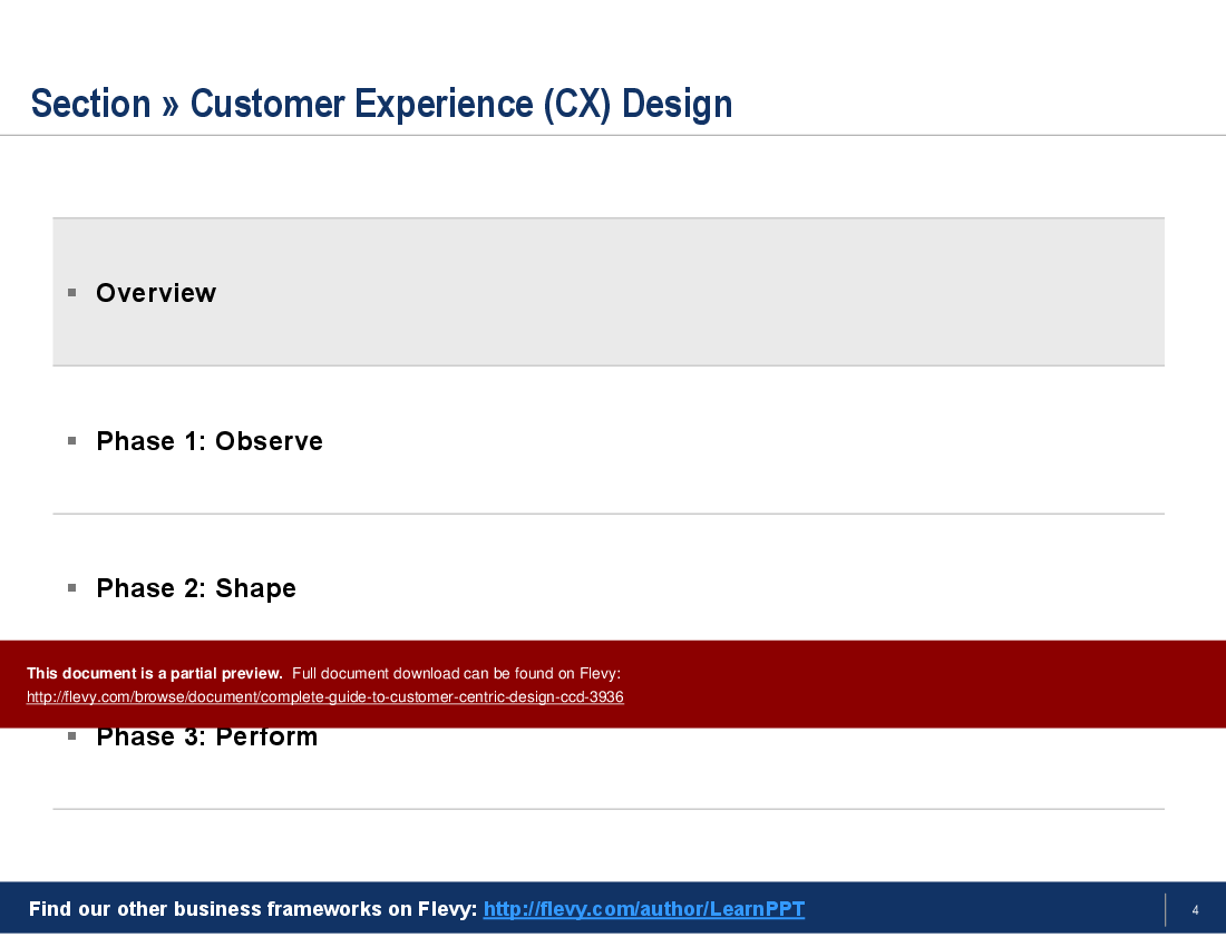 This is a partial preview of Complete Guide to Customer-centric Design (CCD) (103-slide PowerPoint presentation (PPT)). Full document is 103 slides. 