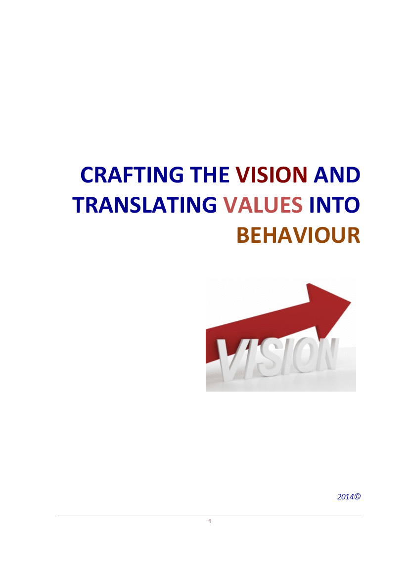 Crafting the Vision: Translating Values into Behavior (52-page PDF document) Preview Image