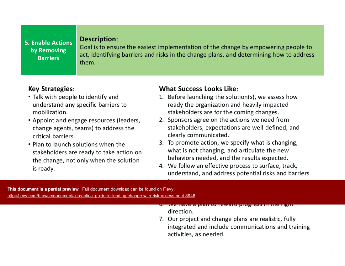 This is a partial preview of A Practical Guide to Leading Change with Risk Assessment (10-slide PowerPoint presentation (PPTX)). Full document is 10 slides. 