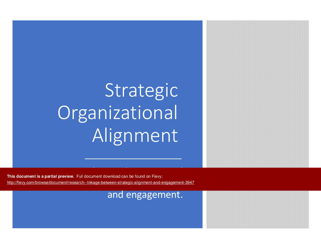 Research - Linkage Between Strategic Alignment & Engagement (17-slide PPT PowerPoint presentation (PPTX)) Preview Image