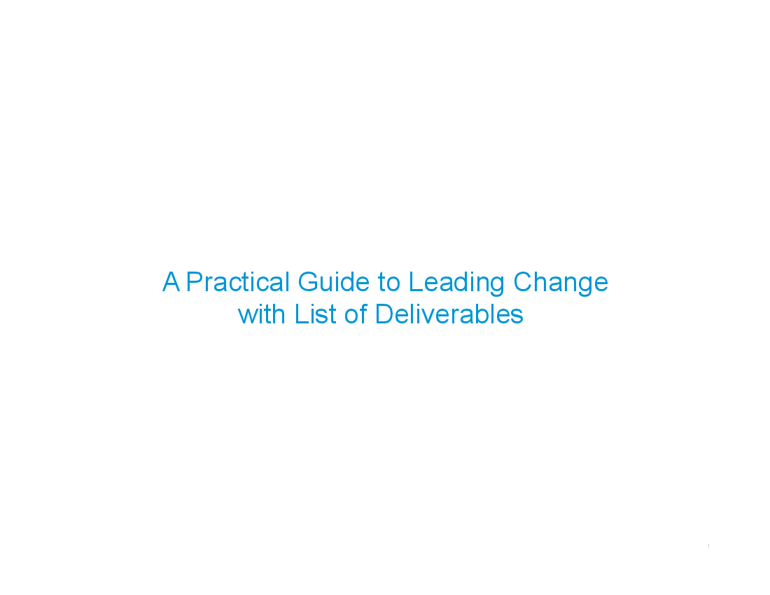 8-Steps of Leading Change with List of Deliverables