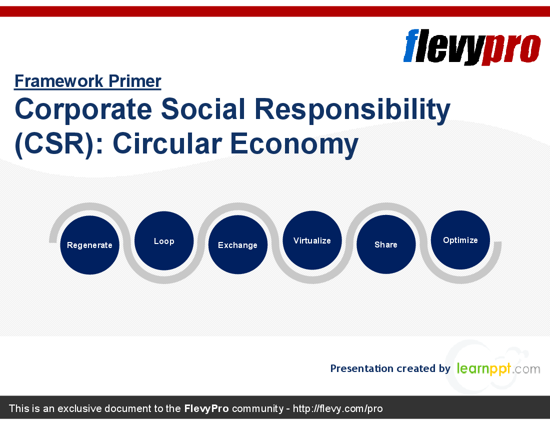 This is a partial preview of Corporate Social Responsibility (CSR): Circular Economy (24-slide PowerPoint presentation (PPT)). Full document is 24 slides. 