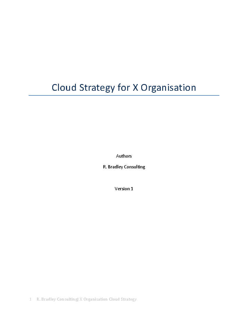 Cloud Strategy Template (42-page Word document) Preview Image