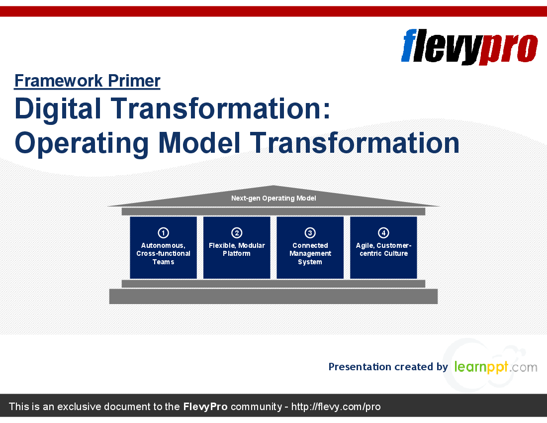 This is a partial preview of Digital Transformation: Operating Model Transformation (26-slide PowerPoint presentation (PPT)). Full document is 26 slides. 