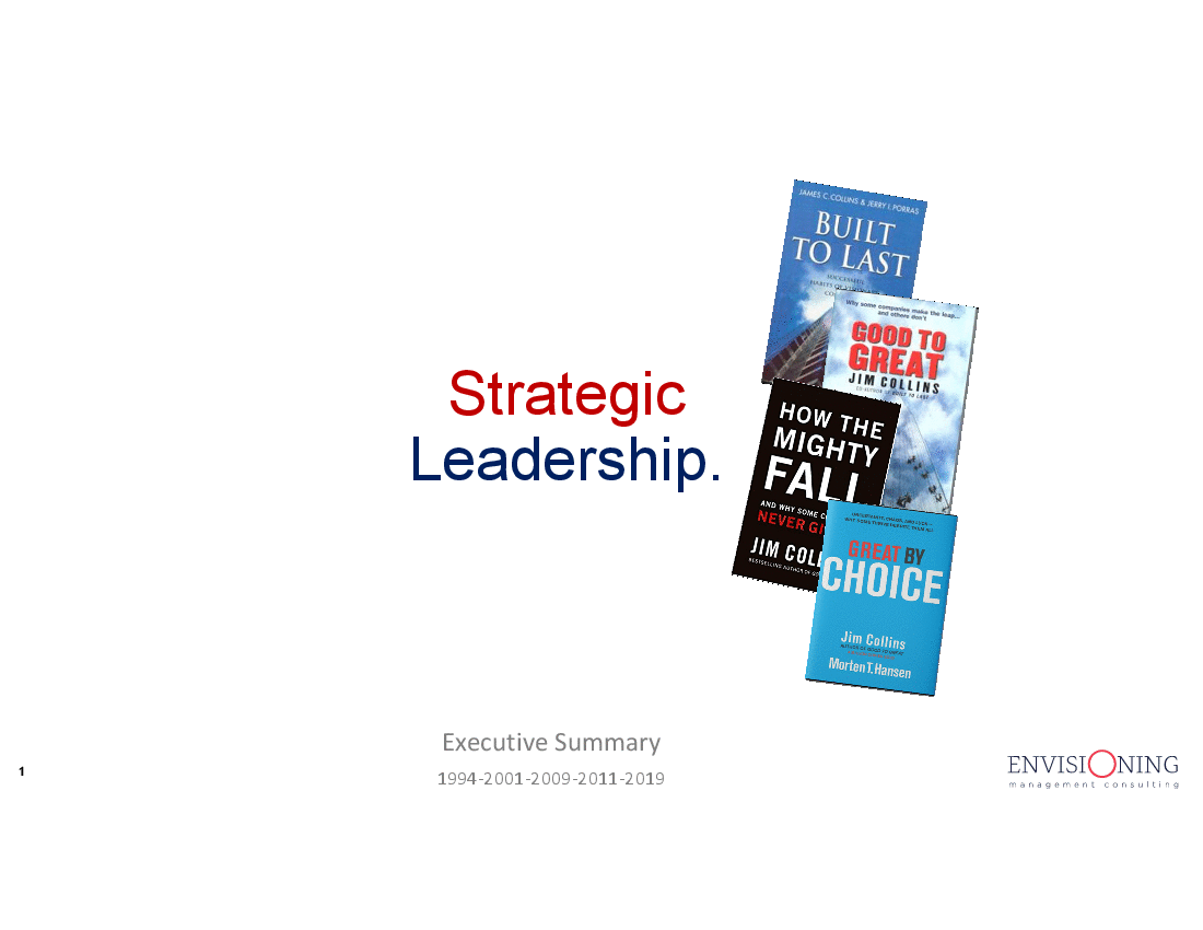 Strategic Leadership from Good to Great (Summary)