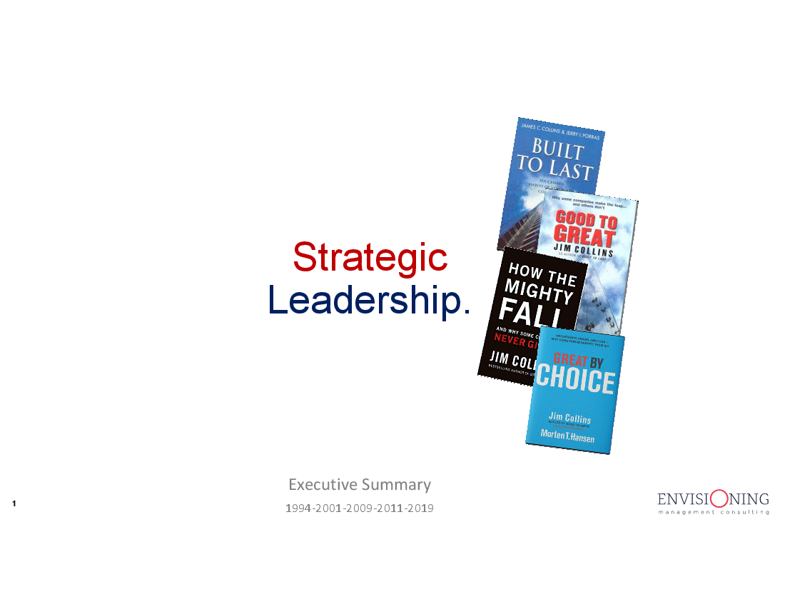 Strategic Leadership from Good to Great (Summary) (88-slide PPT PowerPoint presentation (PPTX)) Preview Image