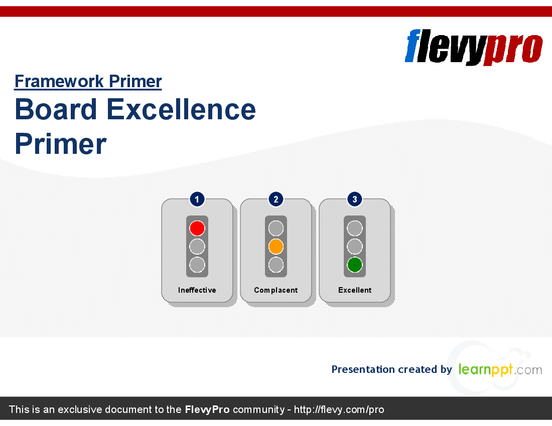 Board Excellence Primer (26-slide PPT PowerPoint presentation (PPT)) Preview Image