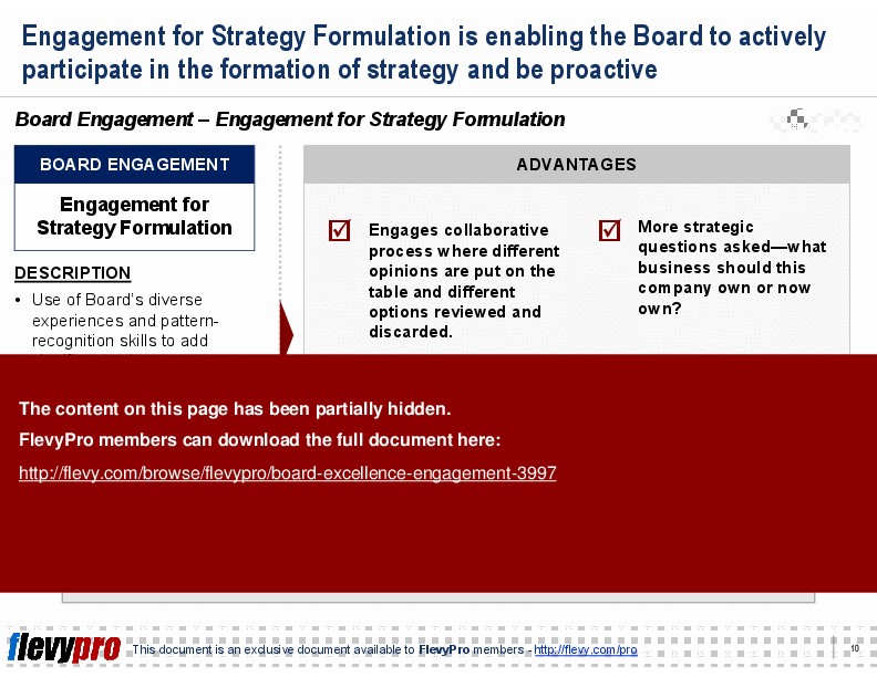 This is a partial preview of Board Excellence: Engagement (20-slide PowerPoint presentation (PPT)). Full document is 20 slides. 