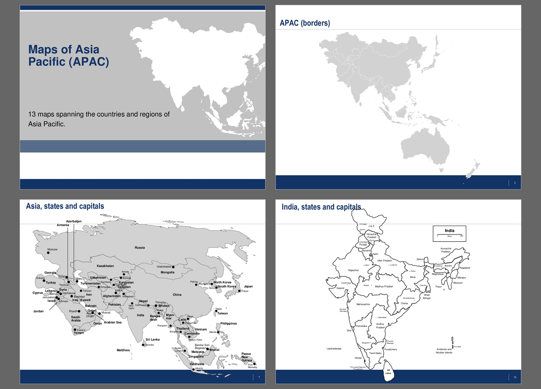 PowerPoint Maps of Asia Pacific (APAC) (21-slide PPT PowerPoint presentation (PPT)) Preview Image